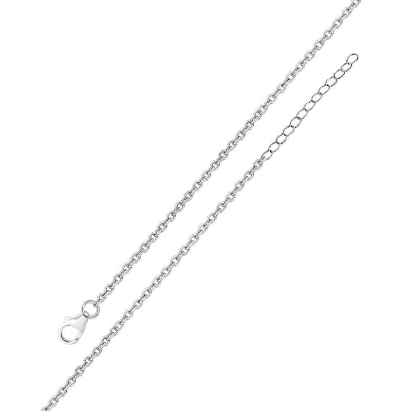 Silver 925 Rhodium Plated Adjustable Extension Chain 1.6mm - S040RH-CLAW | Silver Palace Inc.