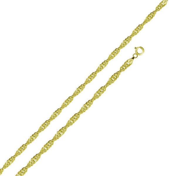 Silver Gold Plated Singapore 025 Chain 1.5mm - CH329 GP | Silver Palace Inc.