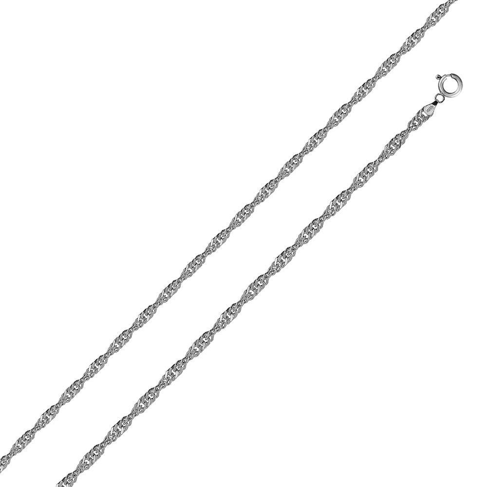 Silver 925 Rhodium Plated Singapore 015 Chain 1mm - CH138 RH | Silver Palace Inc. #plating_rhodium