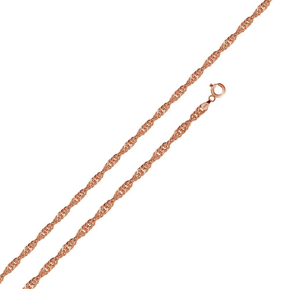 Silver 925 Rose Gold Plated Singapore 020 Chain 1.2mm - CH166 RGP | Silver Palace Inc. #plating_rose gold