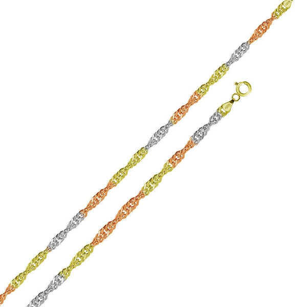 Silver 925 Multi Plated Singapore 025 Chain 1.5mm - CH266 MUL | Silver Palace Inc.