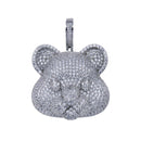 Rhodium Plated 925 Sterling Silver CZ  Bear Hip Hop Pendant - SLP00271 | Silver Palace Inc.