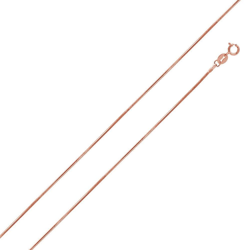 Silver 925 Rose Gold Plated Snake 8 Sided 015 Chain 0.7mm - CH179 RGP | Silver Palace Inc.