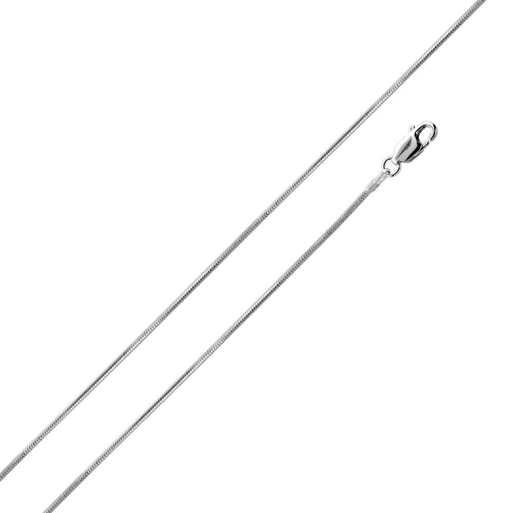 Silver 925 Rhodium Plated 8 Sided Snake 025 Chain 1mm - CH131 RH | Silver Palace Inc. #plating_rhodium