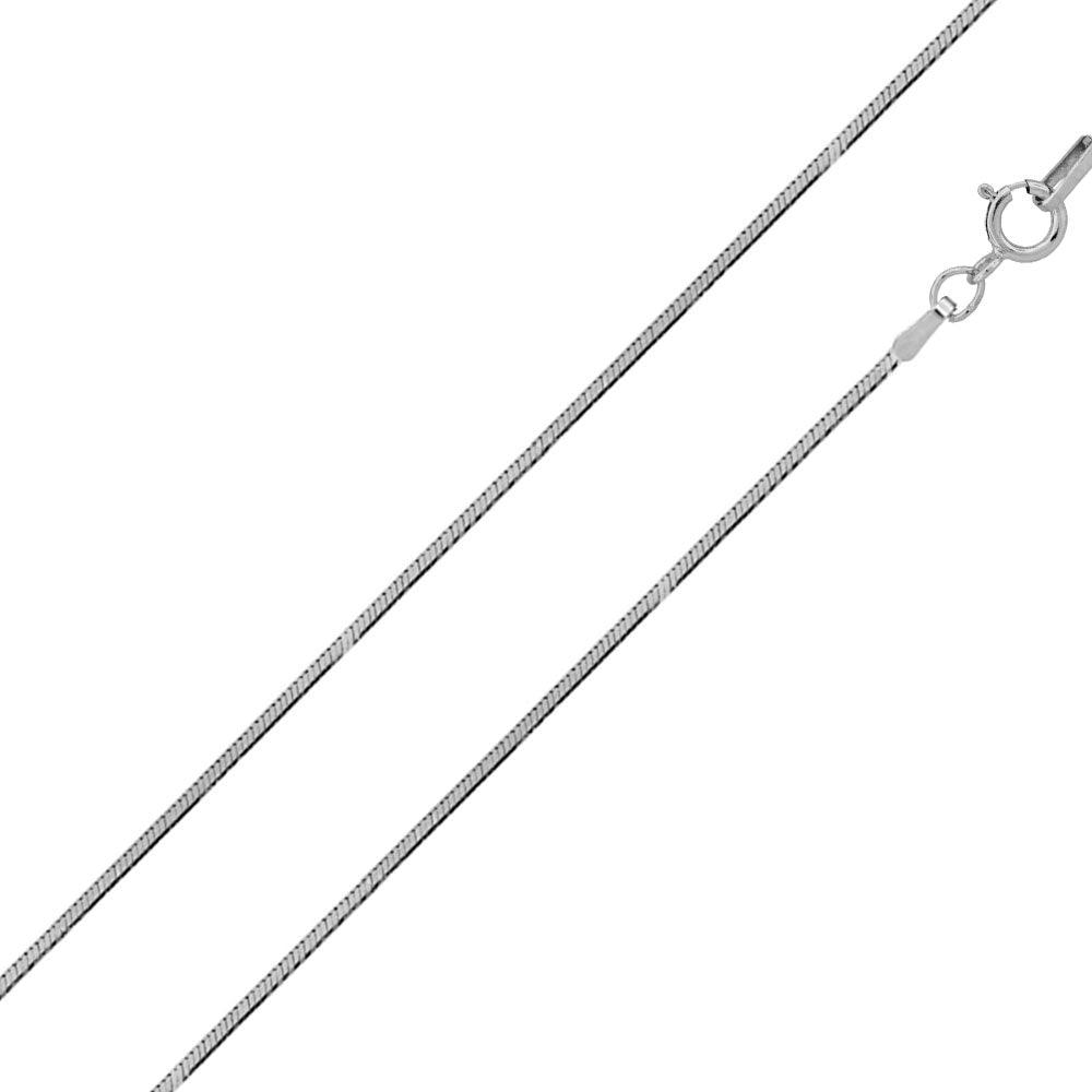 Silver 925 Rhodium Plated Snake 4 Sided 025 Chain 0.8mm - CH132 RH | Silver Palace Inc.