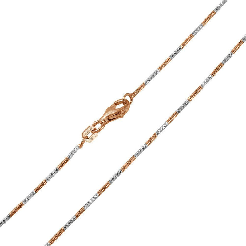 Silver 925 Rose Gold Plated Snake Round 4DC 020 Chain 1.2mm - CH168 RGP | Silver Palace Inc.