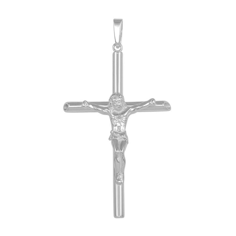 Silver 925 Silver Finish High Polished Hollow Crucifix Pendant - SOP00035 | Silver Palace Inc.