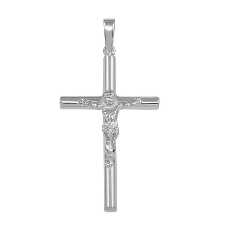 Silver 925 Silver Finish High Polished Small Crucifix Pendant - SOP00036 | Silver Palace Inc.