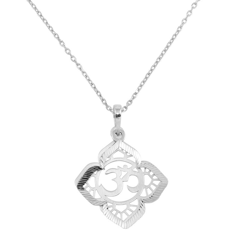 Silver 925 Rhodium Plated Sahasrara Chakra Necklace - SOP00049 | Silver Palace Inc.