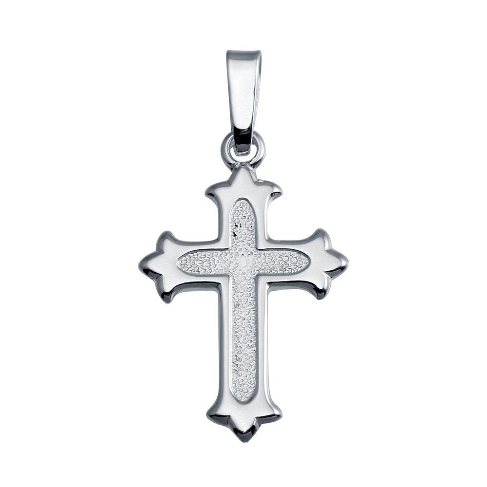 Silver 925 Silver Finish High Polished Floury Cross Pendant - SOP00140 | Silver Palace Inc.