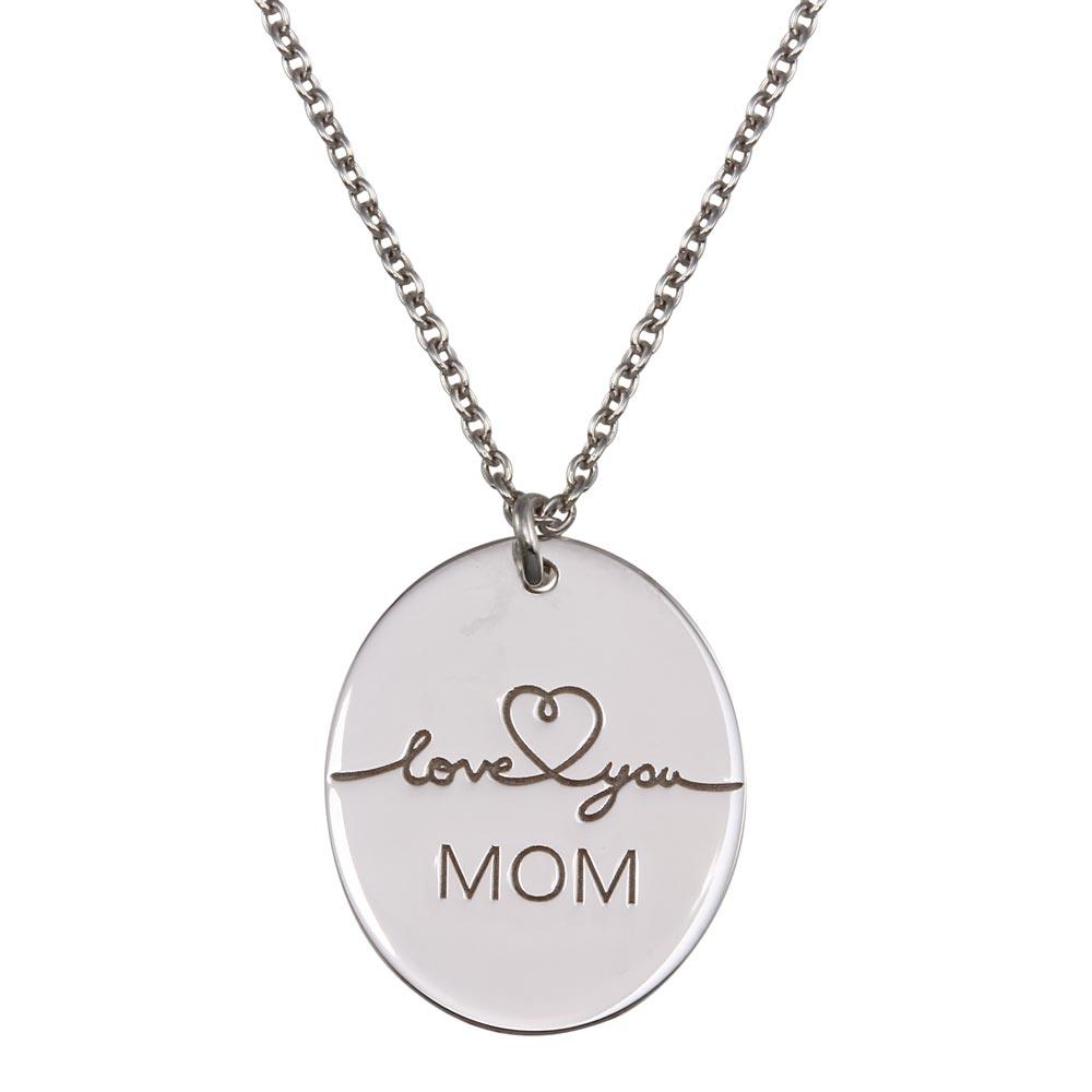 Sterling silver oval disc necklace Sterling silver oval disc necklace