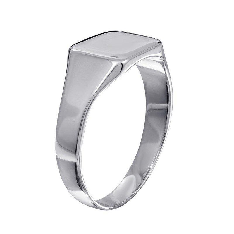 High Polished 925 Sterling Silver Square Engravable Ring - SOR00033