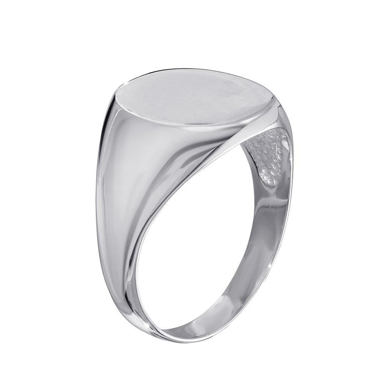 High Polished 925 Sterling Silver Oval Engravable Ring - SOR00034