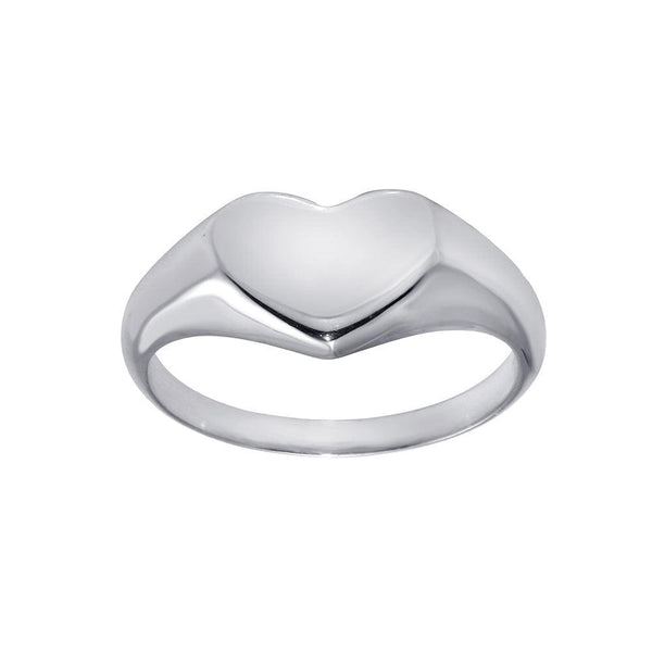 Rhodium Plated 925 Sterling Silver Heart Ring - SOR00035 | Silver Palace Inc.
