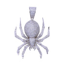 Rhodium Plated 925 Sterling Silver CZ Spider Pendant - SLP00292 | Silver Palace Inc.