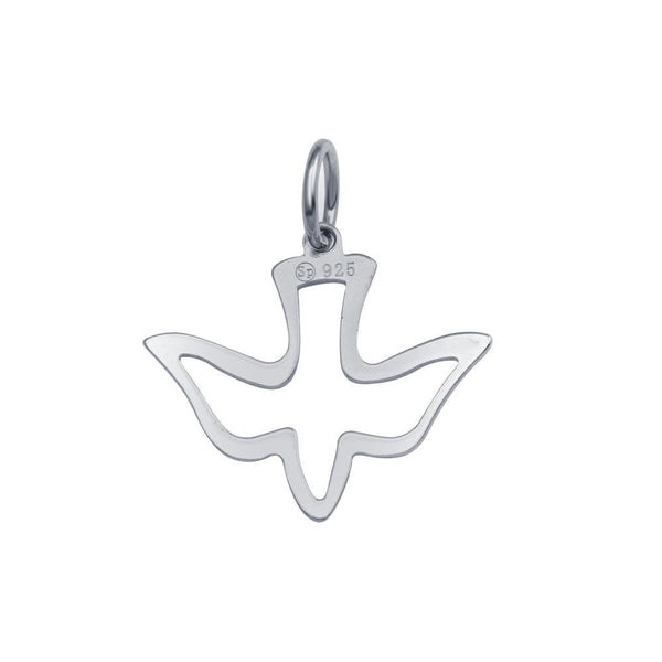 Rhodium Plated 925 Sterling Silver Dove Pendant - SPP00003 | Silver Palace Inc.