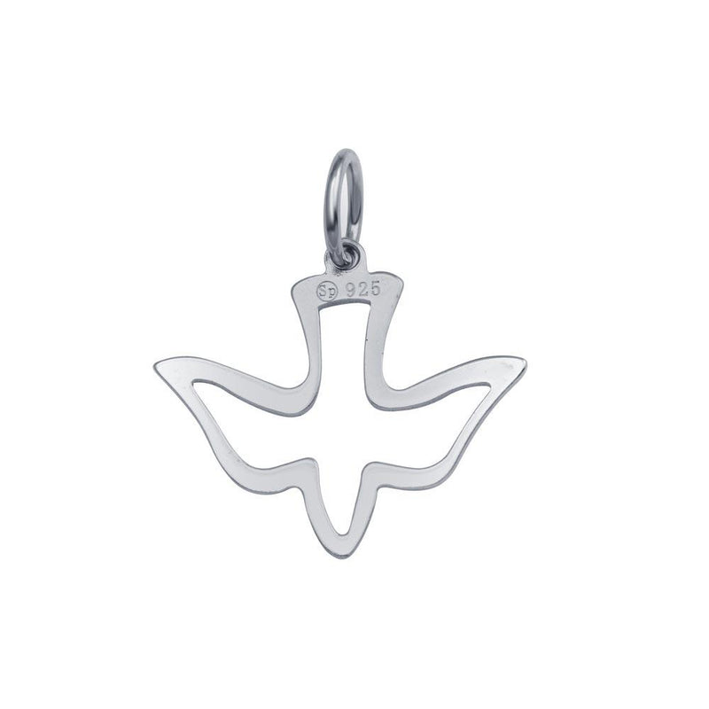 Rhodium Plated 925 Sterling Silver Dove Pendant - SPP00003 | Silver Palace Inc.