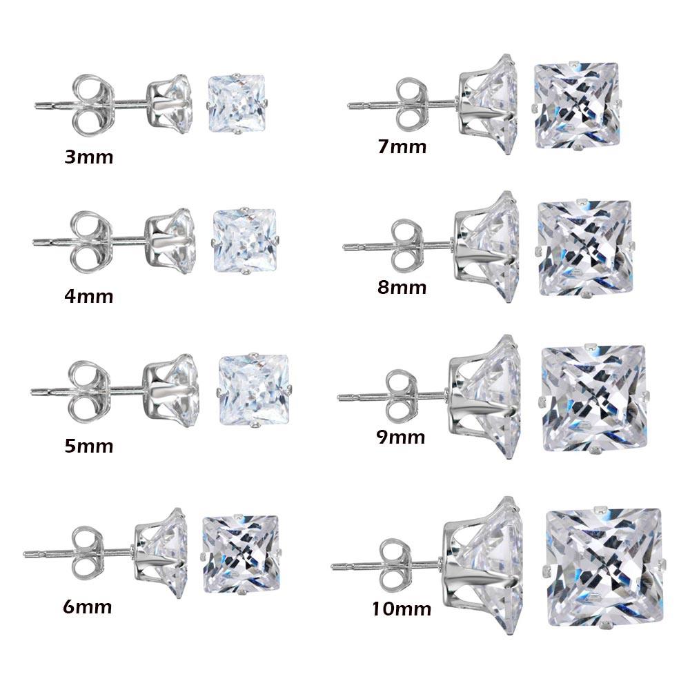 Buy CLARA 925 Sterling Silver Square Solitaire 6 Mm Stud Men Earrings Online Buy CLARA 925 Sterling Silver Square Solitaire 6 Mm Stud Men Earrings Online