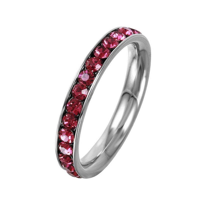 Stainless Steel CZ Eternity Band July - SSR15JUL