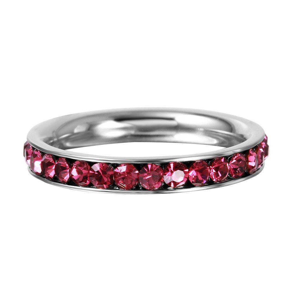 Stainless Steel CZ Eternity Band Ring July - SSR15JUL