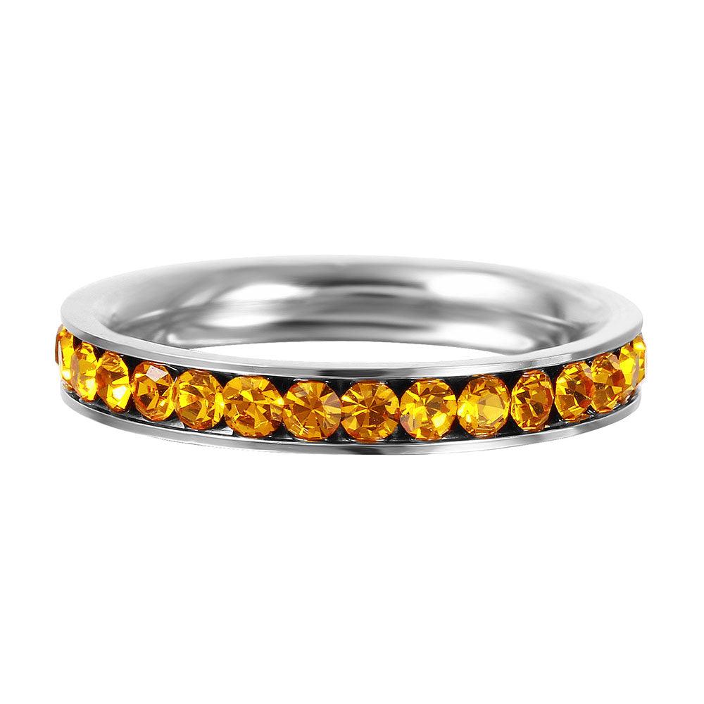Stainless Steel CZ Eternity Band Ring November - SSR15NOV