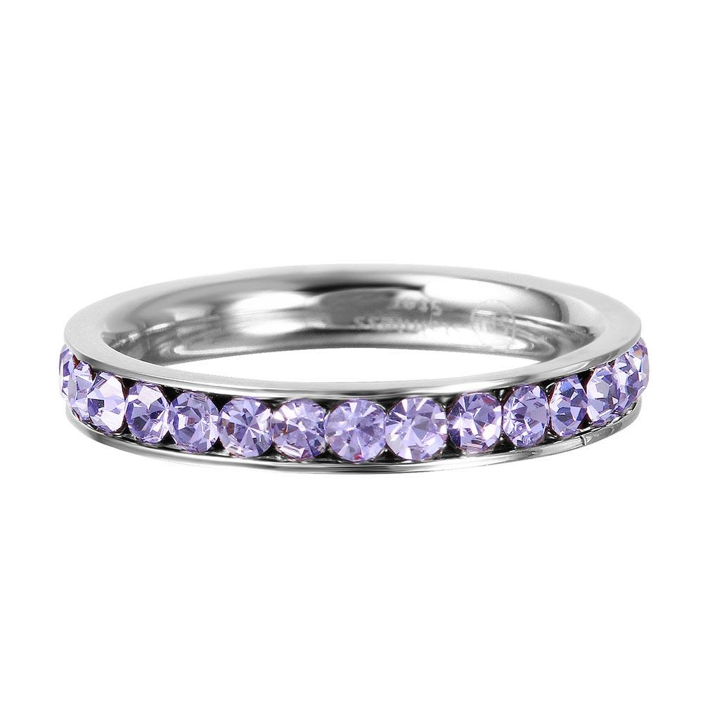 Stainless Steel CZ Eternity Band Ring June - SSR15JUN