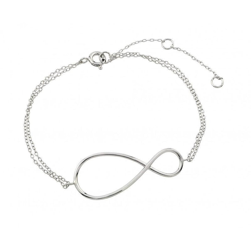 Silver 925 Rhodium Plated Exaggerated Infinity Sign Bracelet - STB00496RHD | Silver Palace Inc.