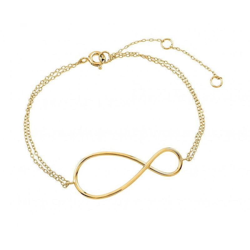 Silver 925 Gold Plated Exaggerated Infinity Sign Bracelet - STB00496GP | Silver Palace Inc.