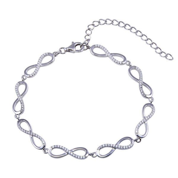 Silver 925 Clear CZ Infinity Tennis Bracelet - STB00578 | Silver Palace Inc.