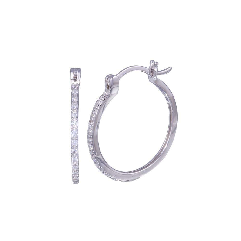 925 Sterling Silver Rhodium Plated Cz Teardrop Stud Earring For Women main image 1