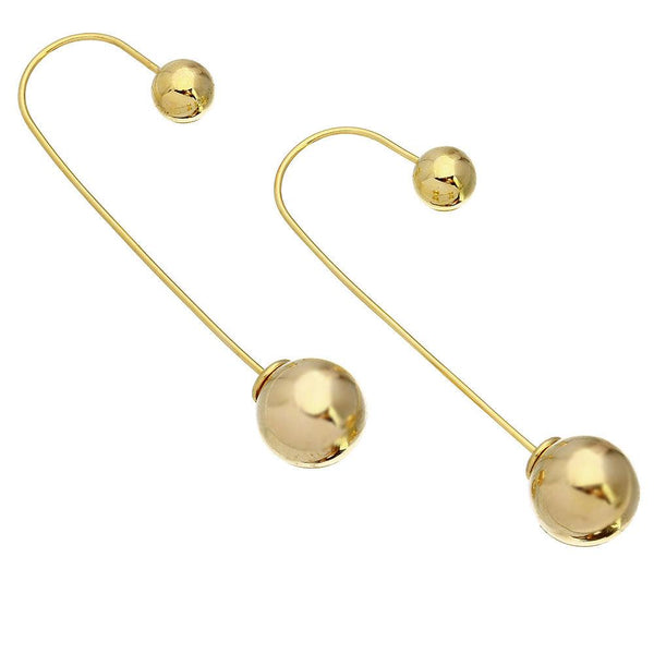 Silver 925 Gold Plated Hanging Beaded Hook Earrings - STE01081GP | Silver Palace Inc.