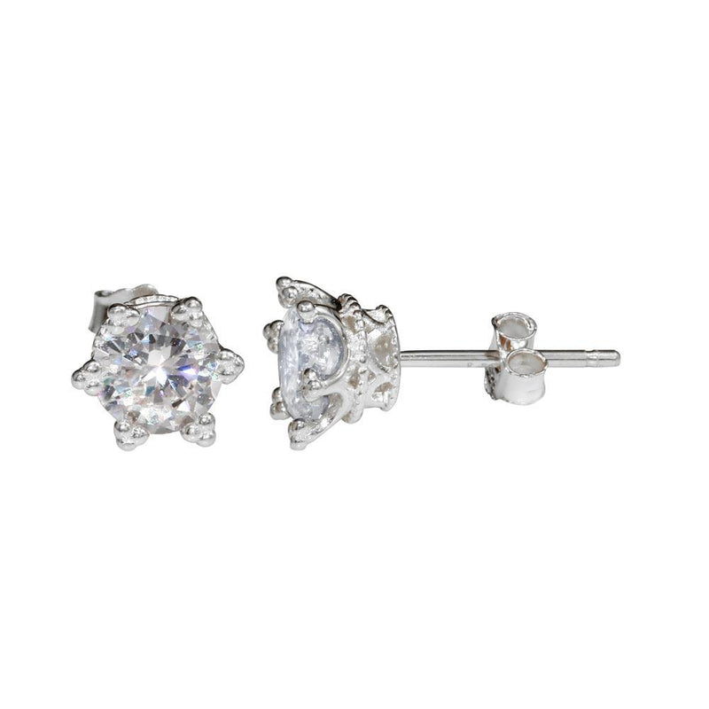 Silver 925 Rhodium Plated Star Stud Earrings - STE01148RH | Silver Palace Inc.