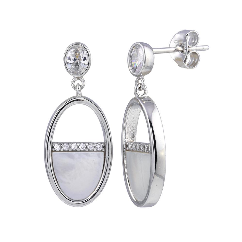 Sterlins silver pearl and cz earrings Sterlins silver pearl and cz earrings