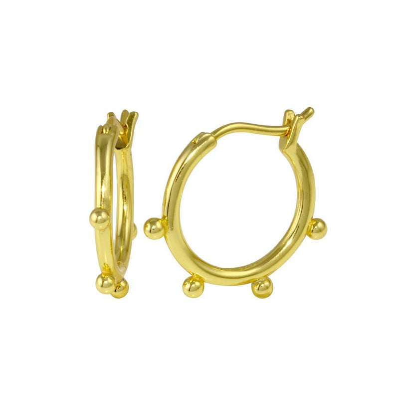 Silver 925 Gold Plated Loop Earrings - STE01268 | Silver Palace Inc.