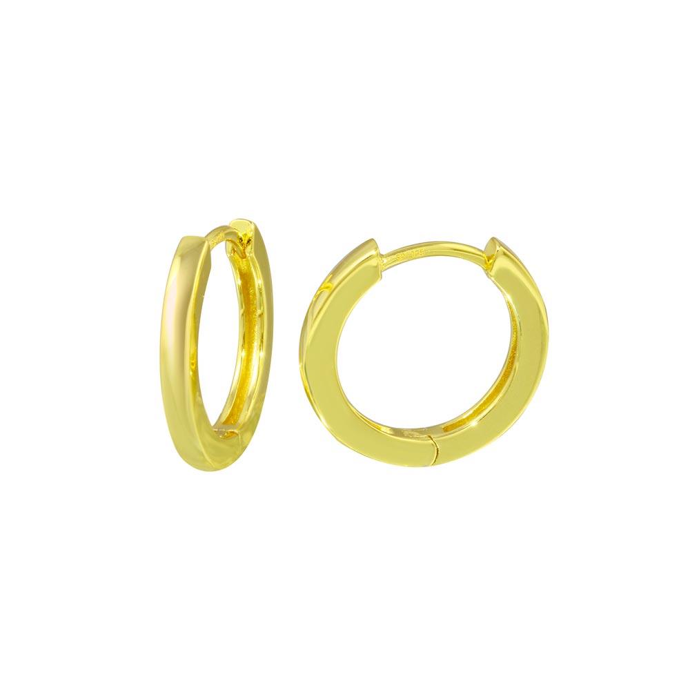 Silver 925 Gold Plated huggie hoop Earrings - STE01298-GP | Silver Palace Inc.
