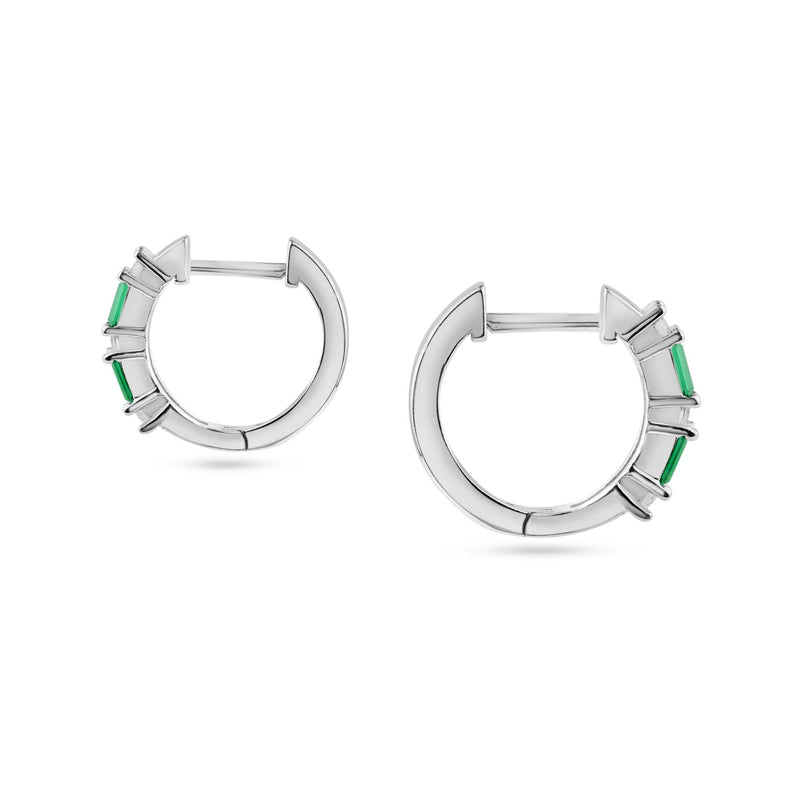 Green CZ Huggie Hoop Earring 13.2mm - STE01331-GREEN