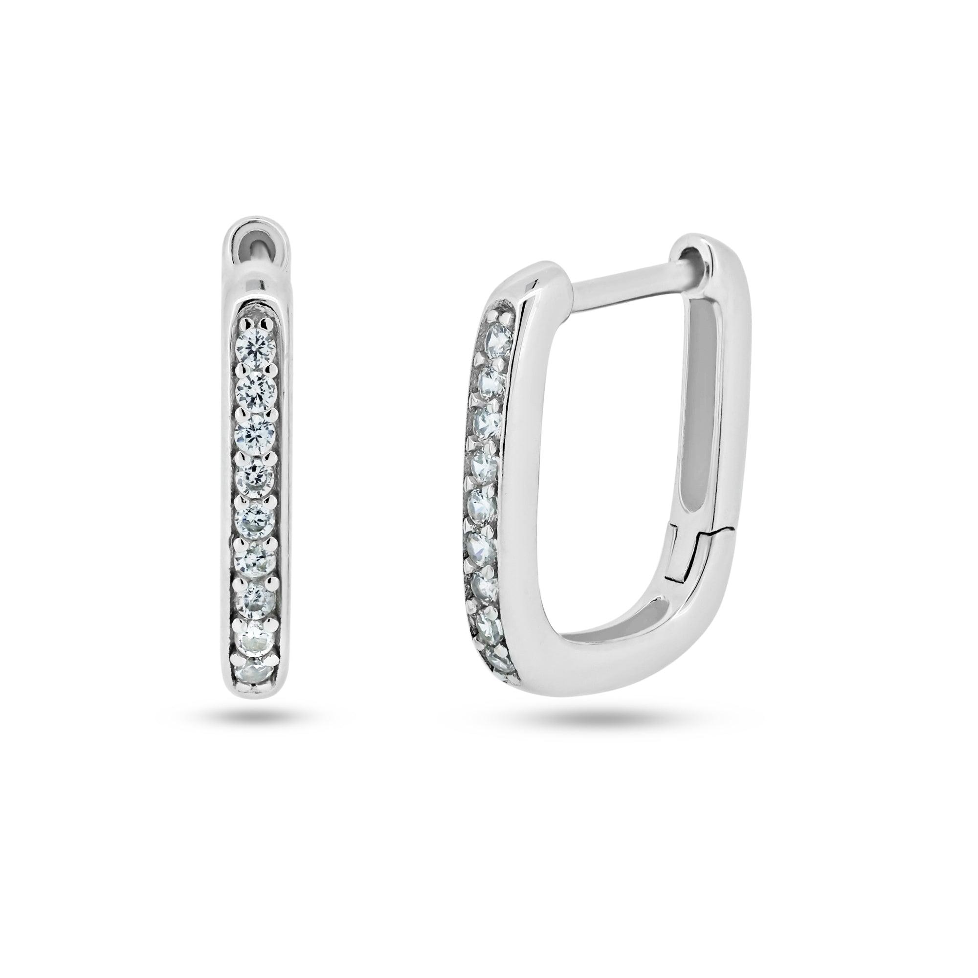 【TATIANA】(Silver925) Square Crystal Hoop Earrings ピアス TATIANA】SQUARE CRYSTAL HOOP EARRING☆ピアス☆送料無料