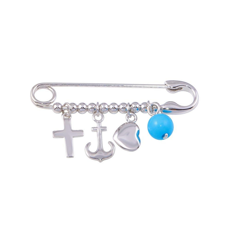 Silver 925 Rhodium Plated Beads Pin Pendant - STP01136 | Silver Palace Inc.