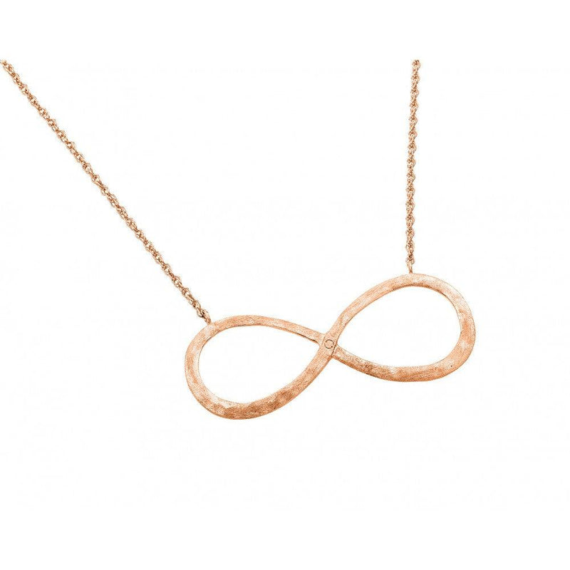 Silver 925 Rose Gold Plated Infinity Pendant Necklace - STP01388RGP | Silver Palace Inc.