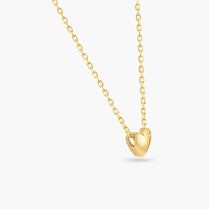 Gold Plated 925 Sterling Silver Small Heart with Stone Necklace - STP01542GP
