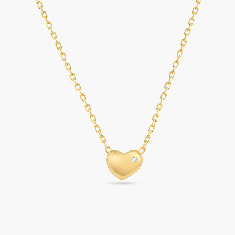 Silver 925 Gold Plated Small Heart with Stone Necklace - STP01542GP | Silver Palace Inc.