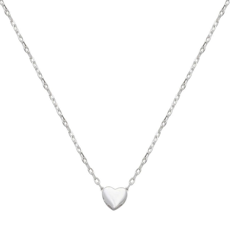 Silver 925 Rhodium Plated Small Heart Necklace - STP01543 | Silver Palace Inc.