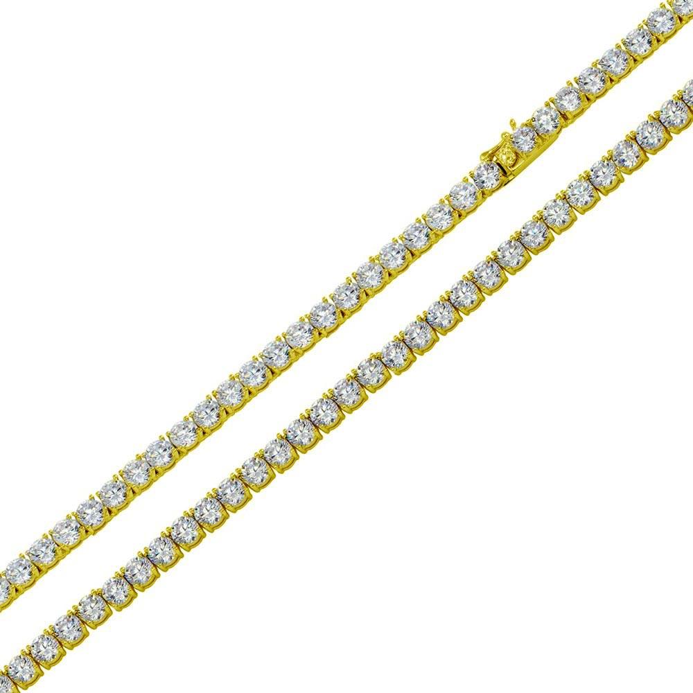 3.50 Karat Rund Echt Diamant Tennisarmband Gelbgold 14K