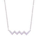 Silver 925 Rhodium Plated Round ZigZag CZ Necklace - STP01719 | Silver Palace Inc.