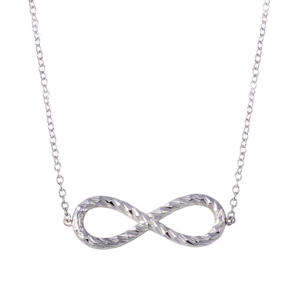Silver 925 Rhodium Plated Rope Infinity Necklaces - STP01735 | Silver Palace Inc.