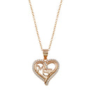Silver 925 Rose Gold Plated Mom Heart CZ Pendant - STP01790 | Silver Palace Inc.