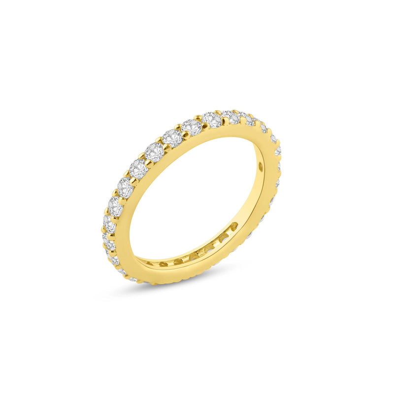 Silver 925 Gold Plated Clear CZ Stackable Eternity Ring - STR00119GP | Silver Palace Inc.