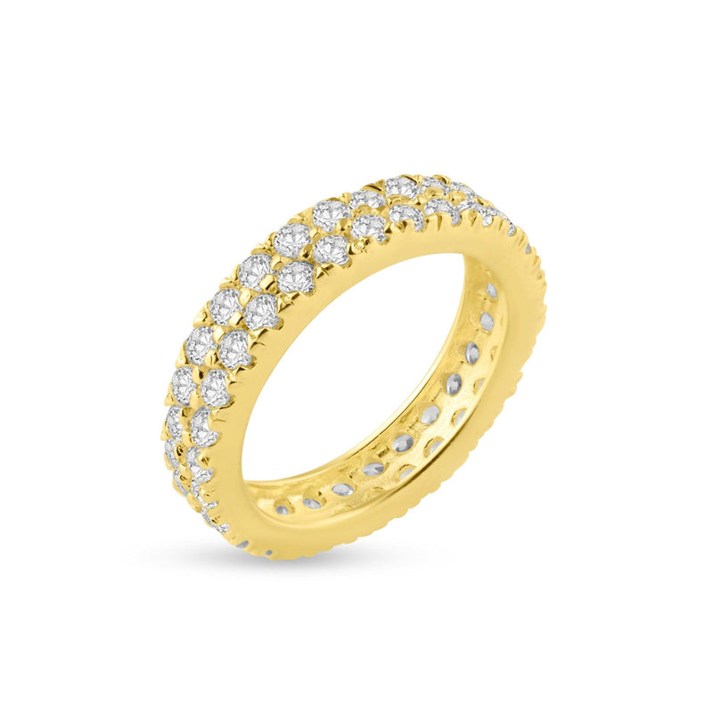 Silver 925 Gold Plated CZ Eternity Ring - STR00512 | Silver Palace Inc.