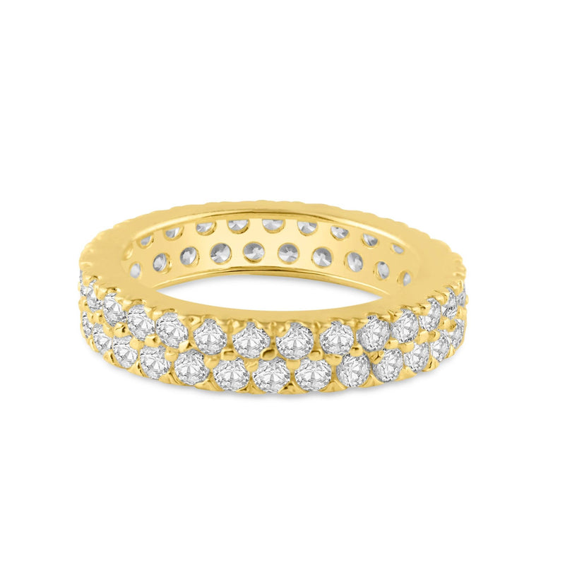 Silver 925 Gold Plated CZ Eternity Ring - STR00512