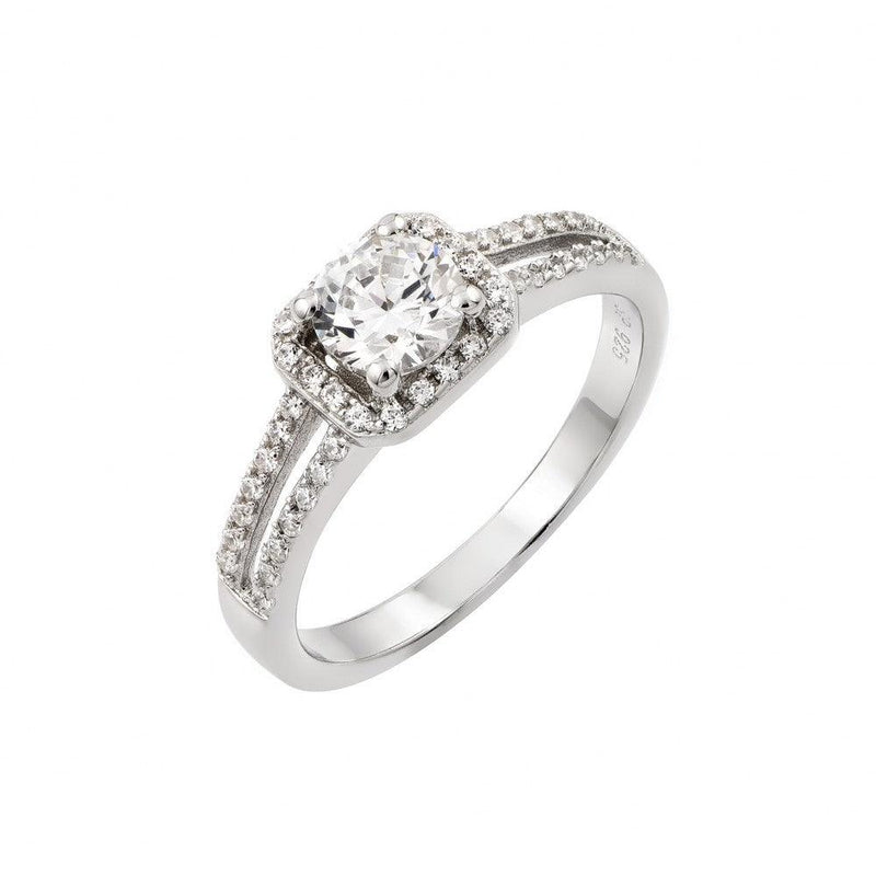 Silver 925 Rhodium Plated Micro Pave CZ Ring - STR00936 | Silver Palace Inc.